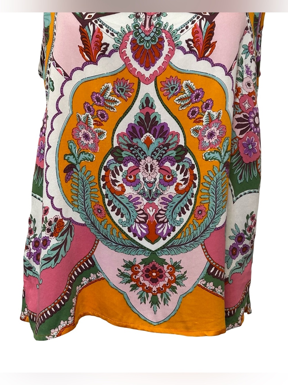 Rachel Zoe Boho Floral Paisley Cami Tank Top Multicolor Print M Summer Festival - Picture 5 of 11